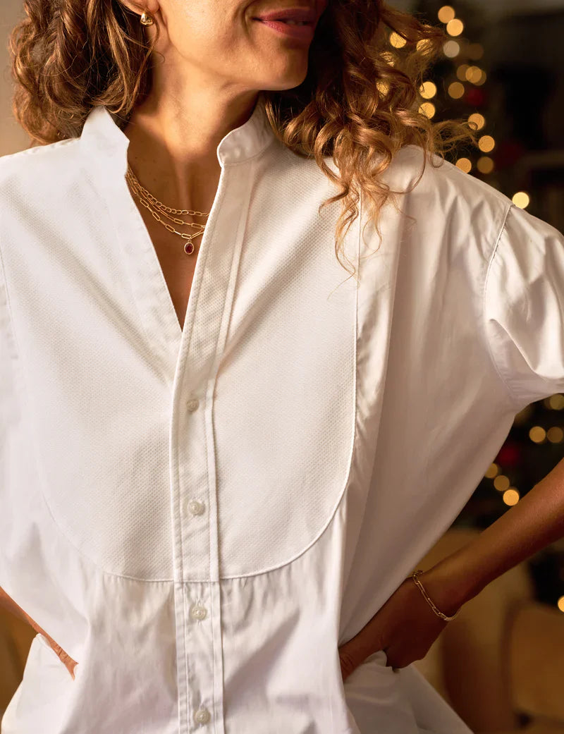 Victoria Collarless Button Down