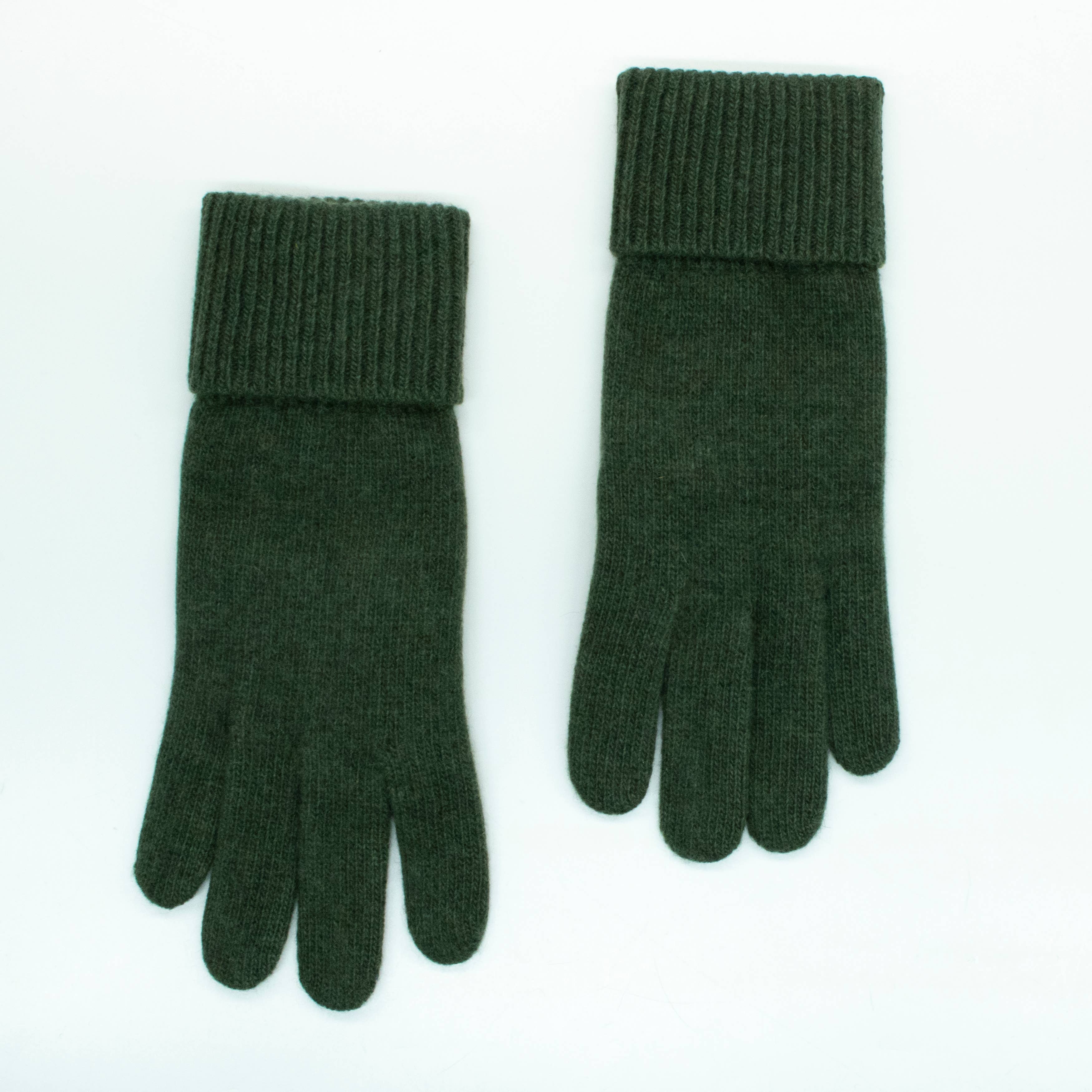 Cashmere Ribbed-Cuff Gloves