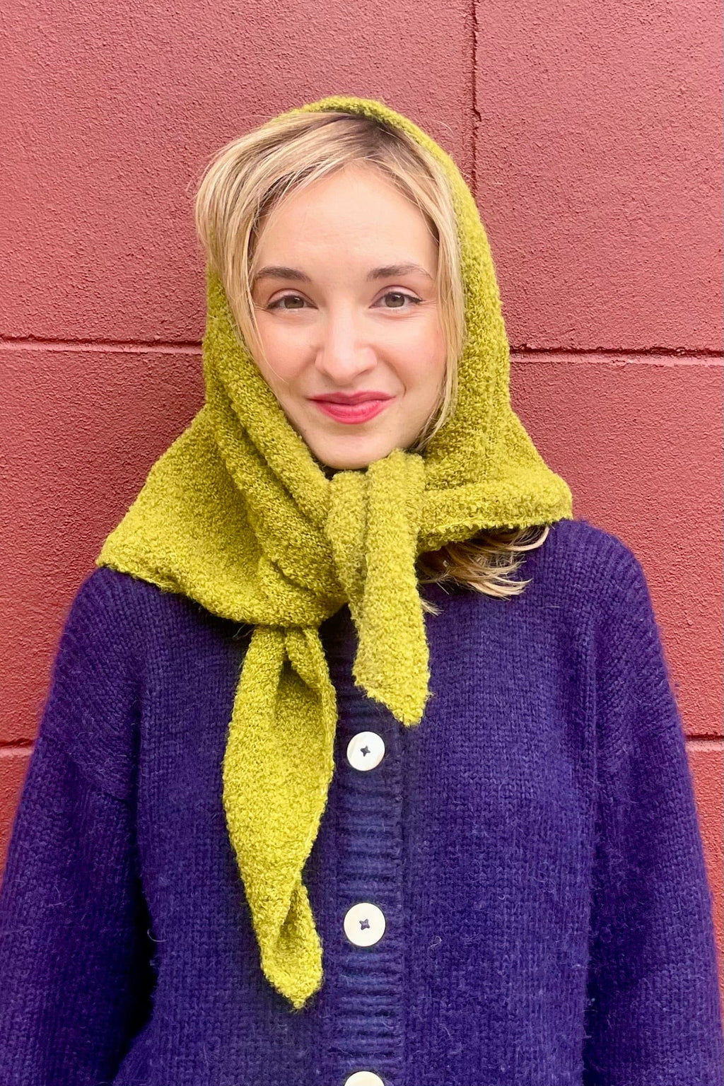 Triangle Boucle Wool Scarf