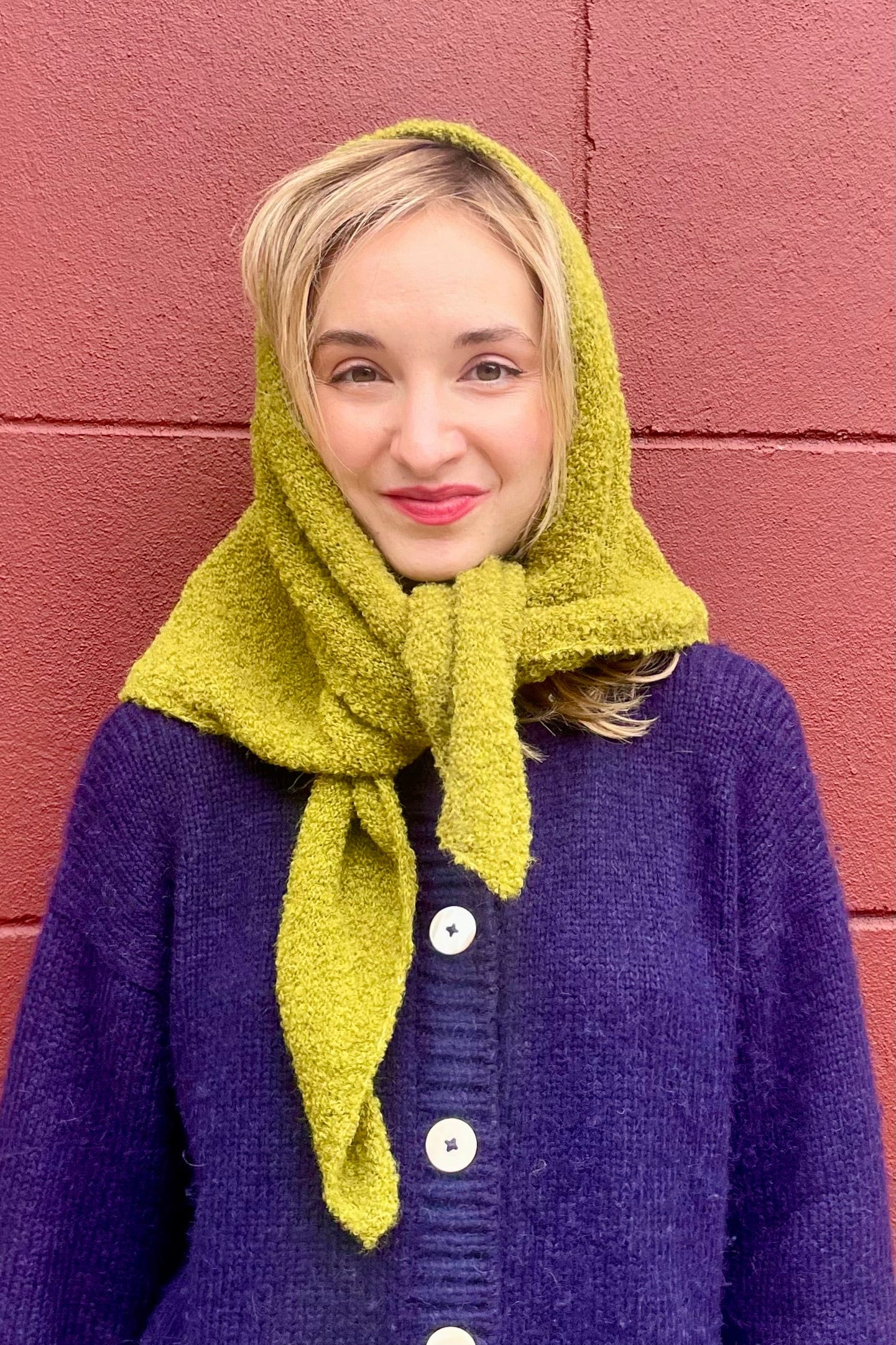 Triangle Boucle Wool Scarf