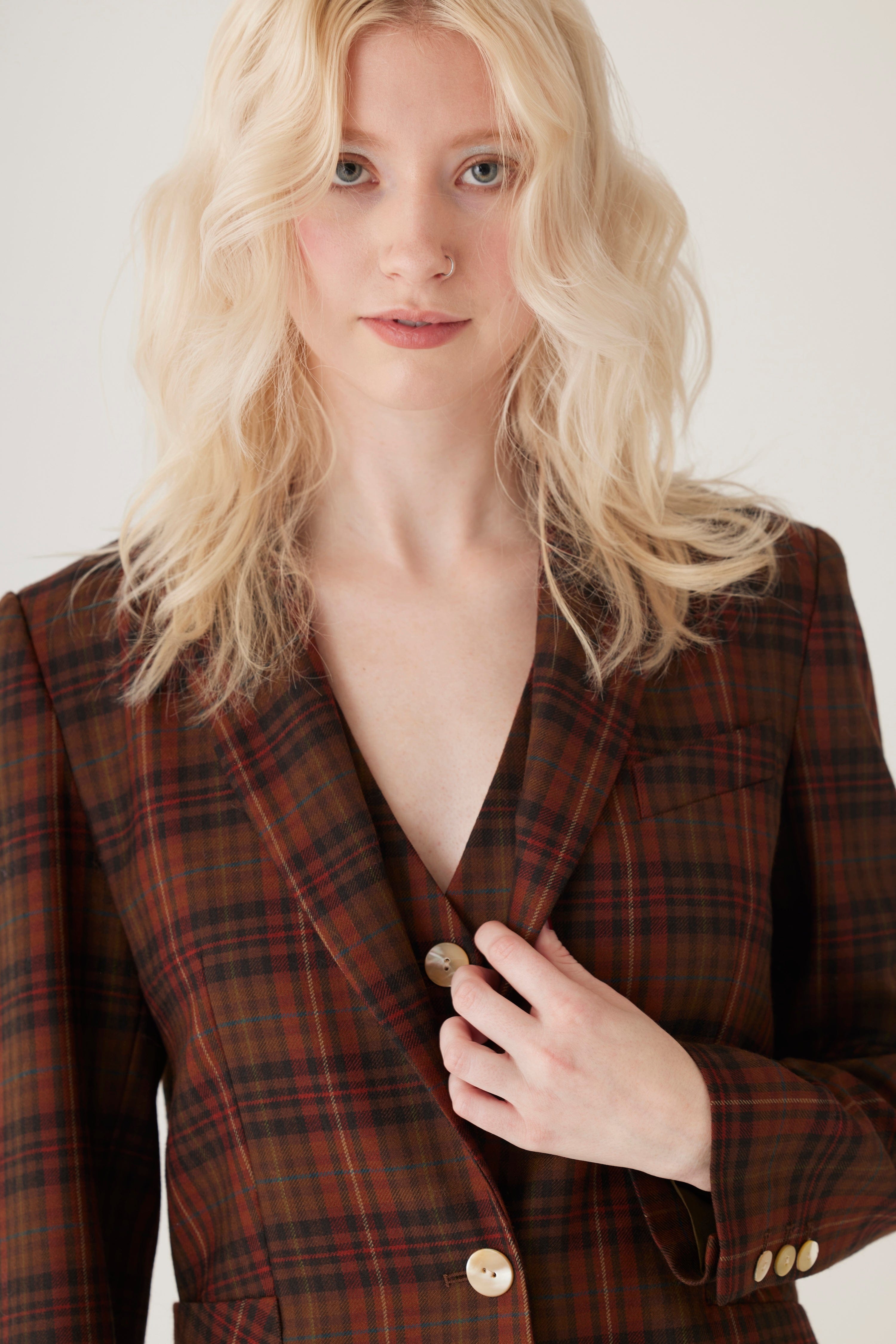 Bianca Blazer in Fireside Plaid Wool