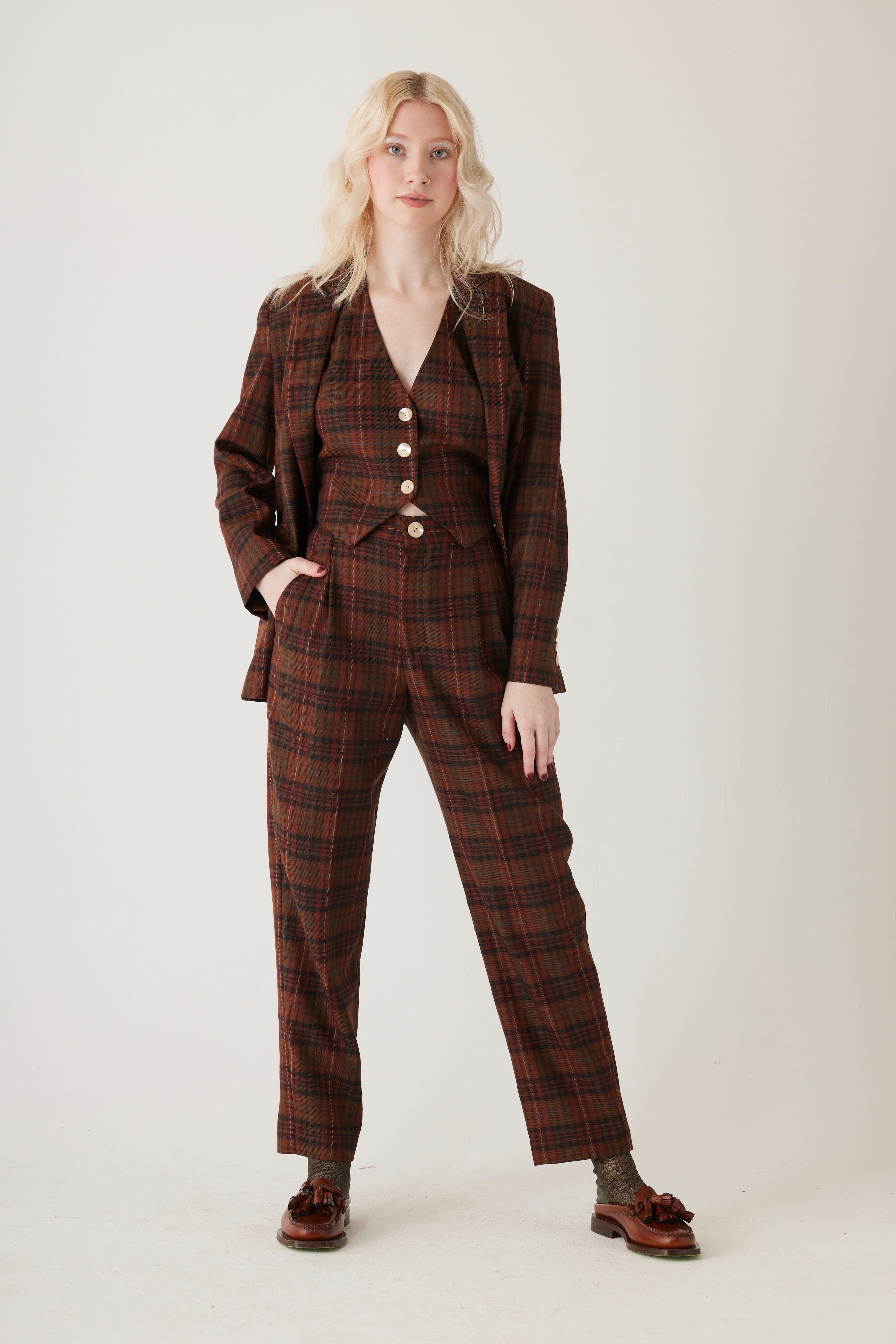 Bianca Blazer in Fireside Plaid Wool