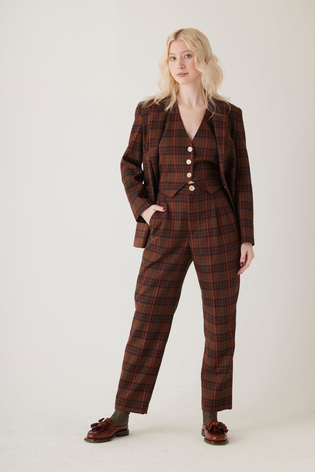 Bianca Blazer in Fireside Plaid Wool