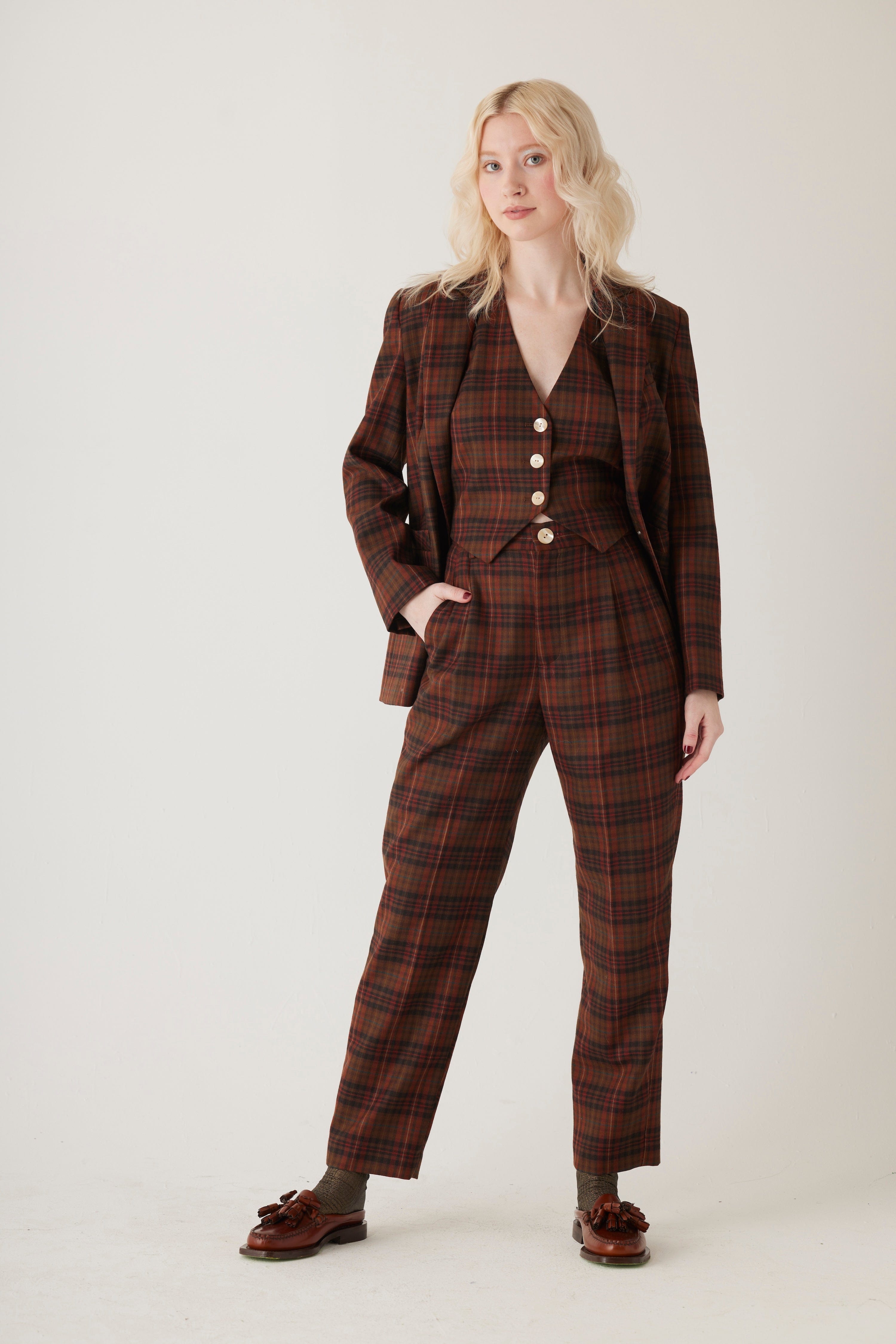 Bianca Blazer in Fireside Plaid Wool