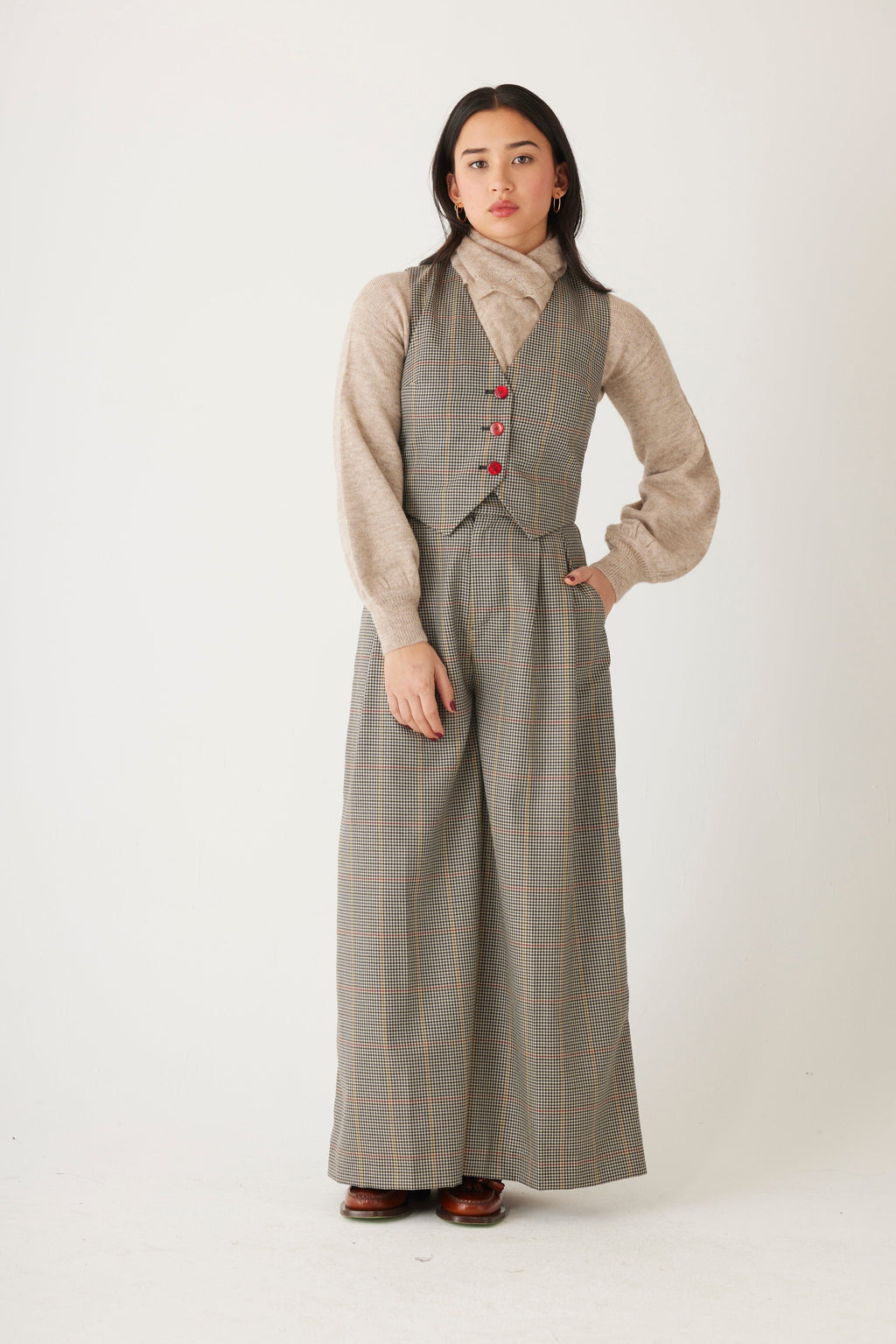 Katherine Pant in Tropical Wool Plaid