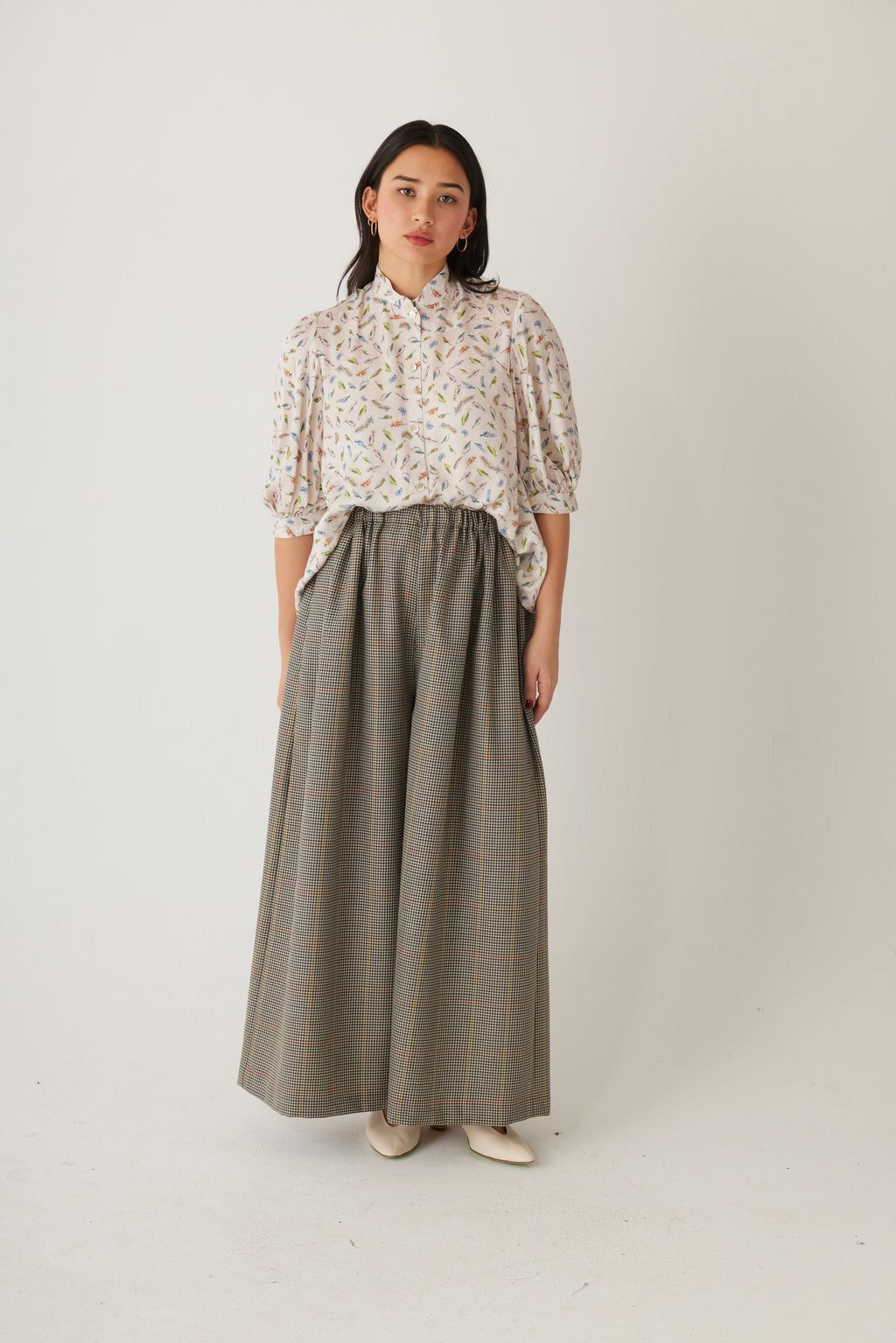 Gretchen Pant in Tropical Wool Plaid