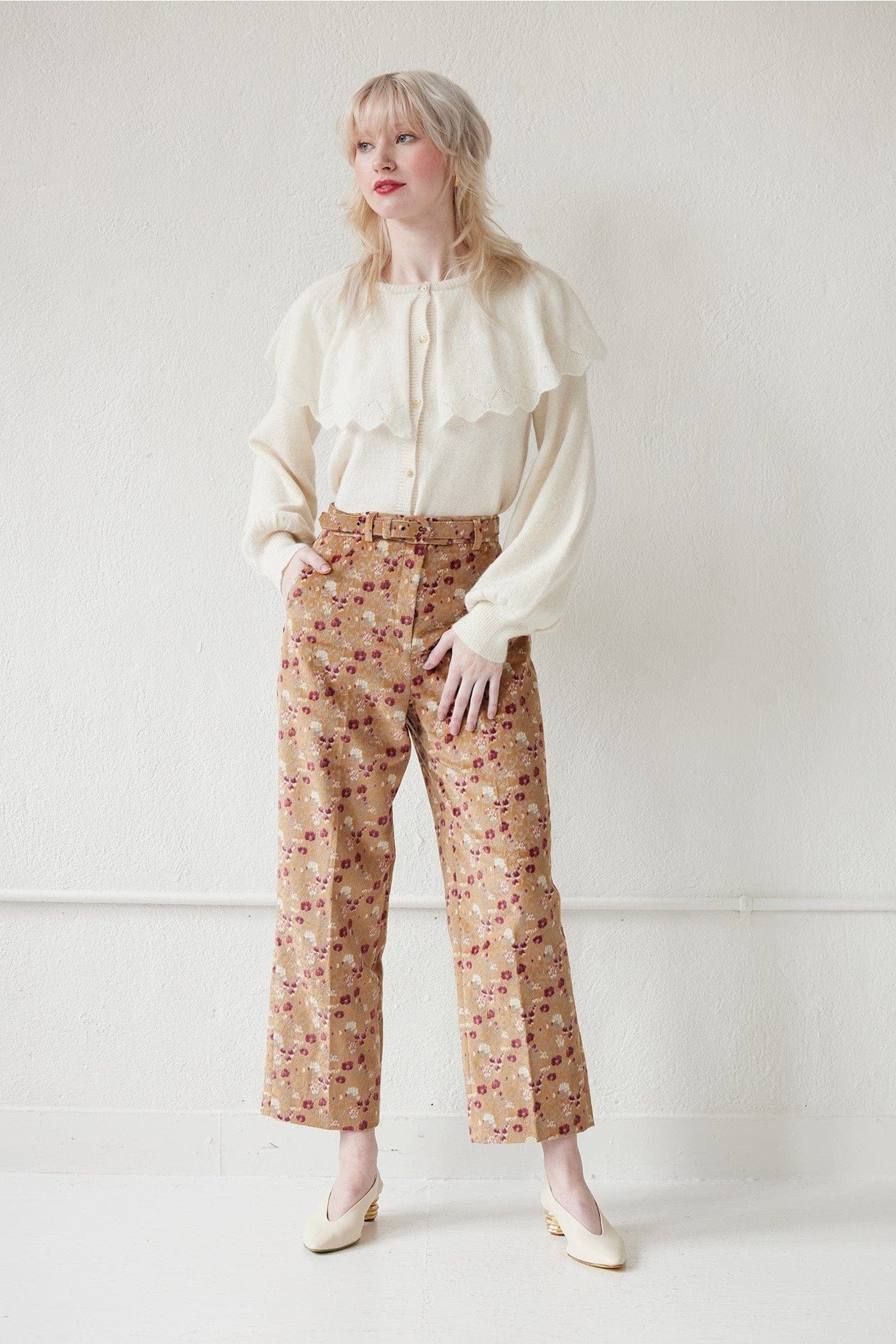 Piper Pant in in Italian Floral Velvet