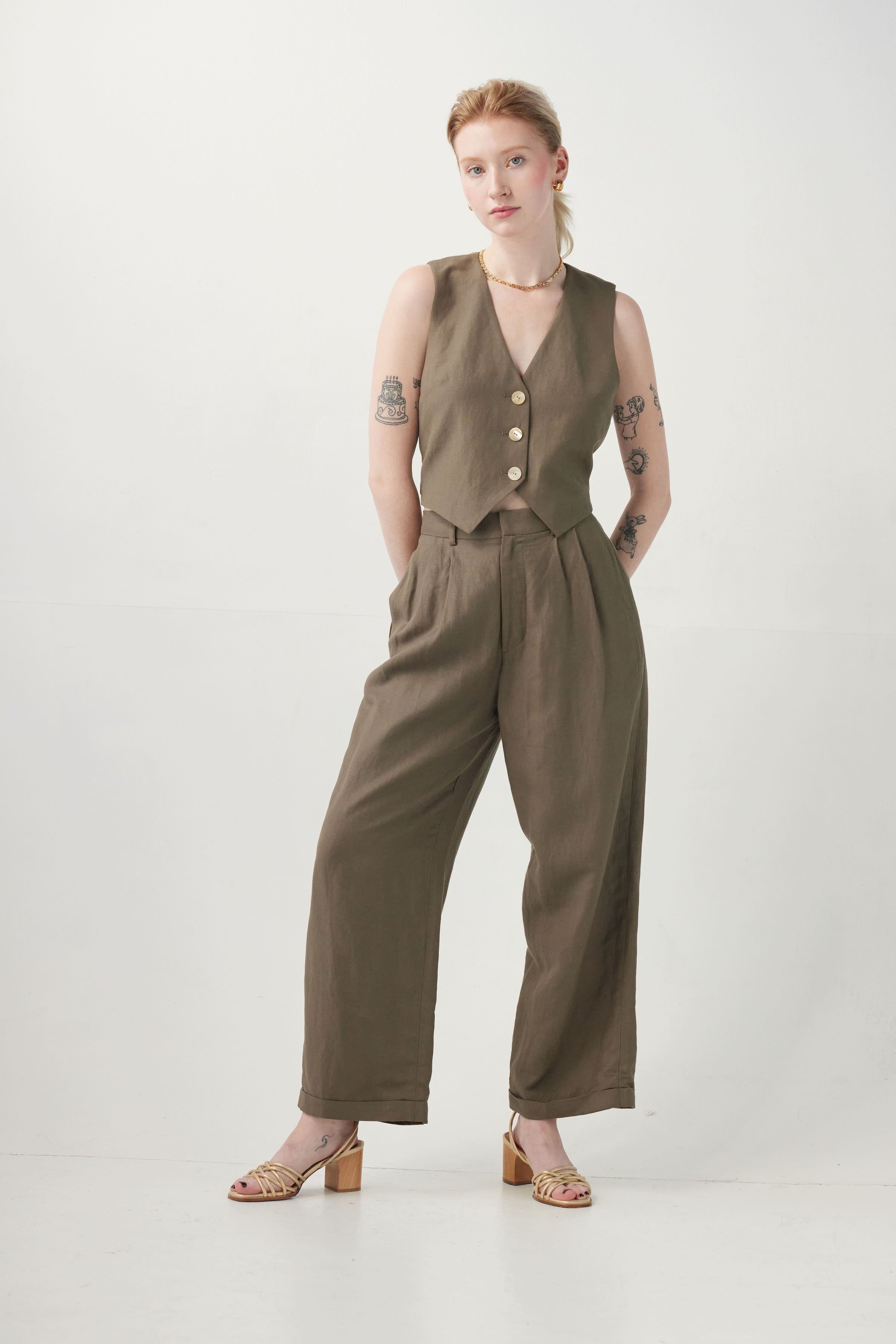 Charlie Pant in Linen Blend