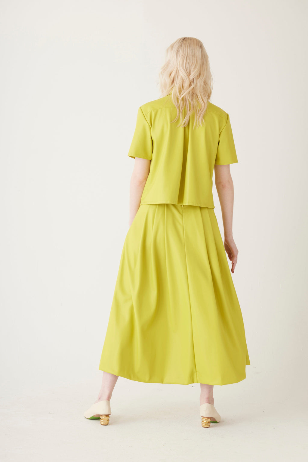 Audrey Midi Skirt in Pleatherette