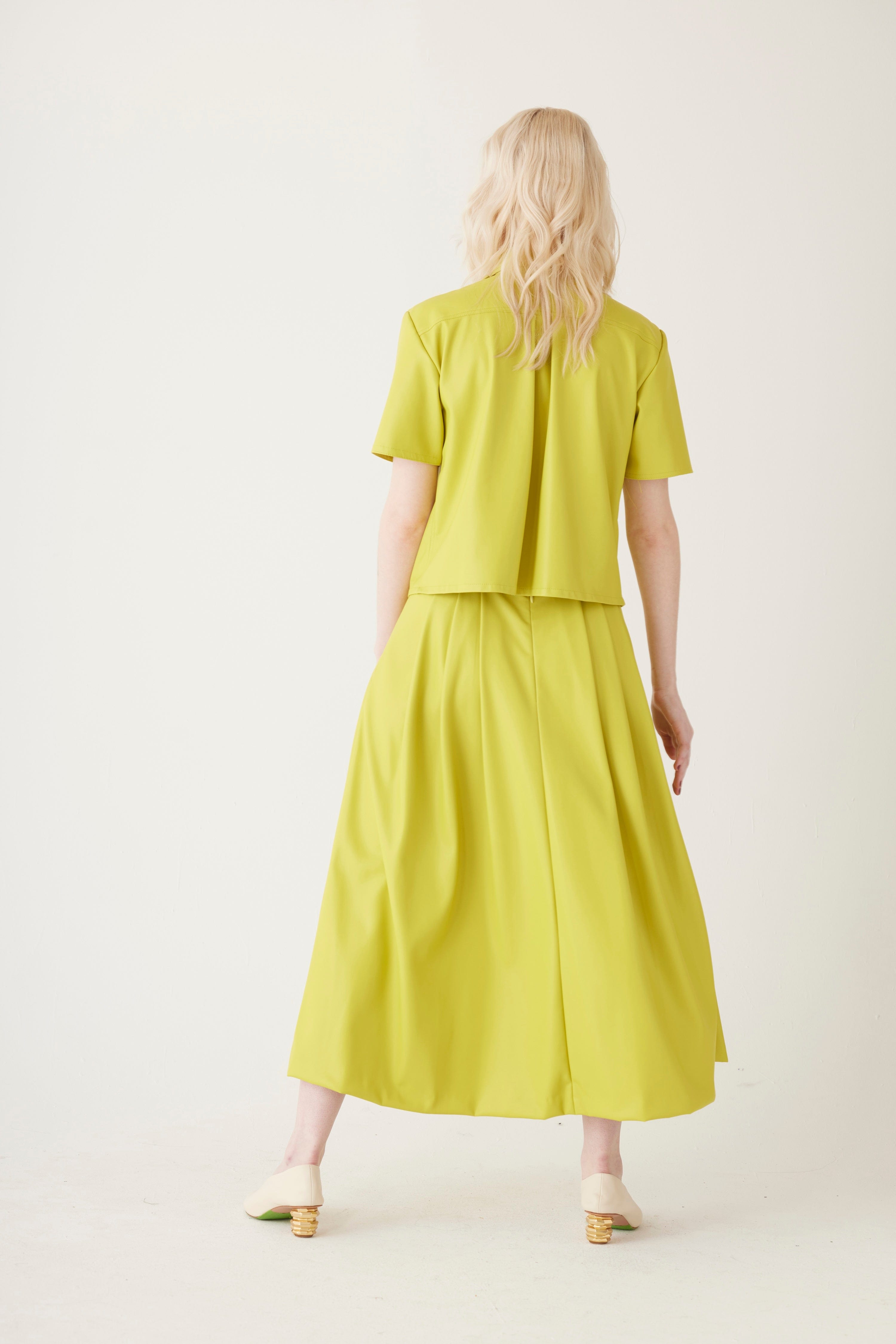 Audrey Midi Skirt in Pleatherette