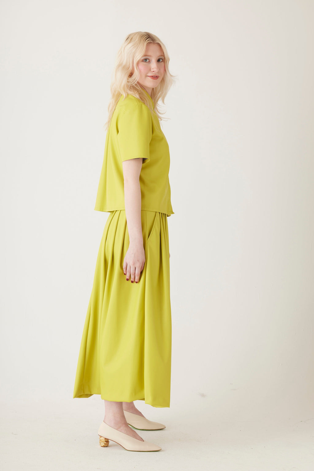 Audrey Midi Skirt in Pleatherette