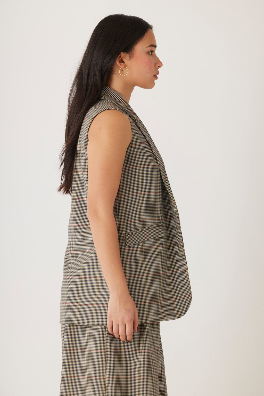 Candice Vest in Tropical Wool Plaid