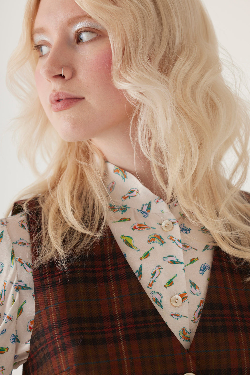 Diane Vest in Tropical Wool Plaid