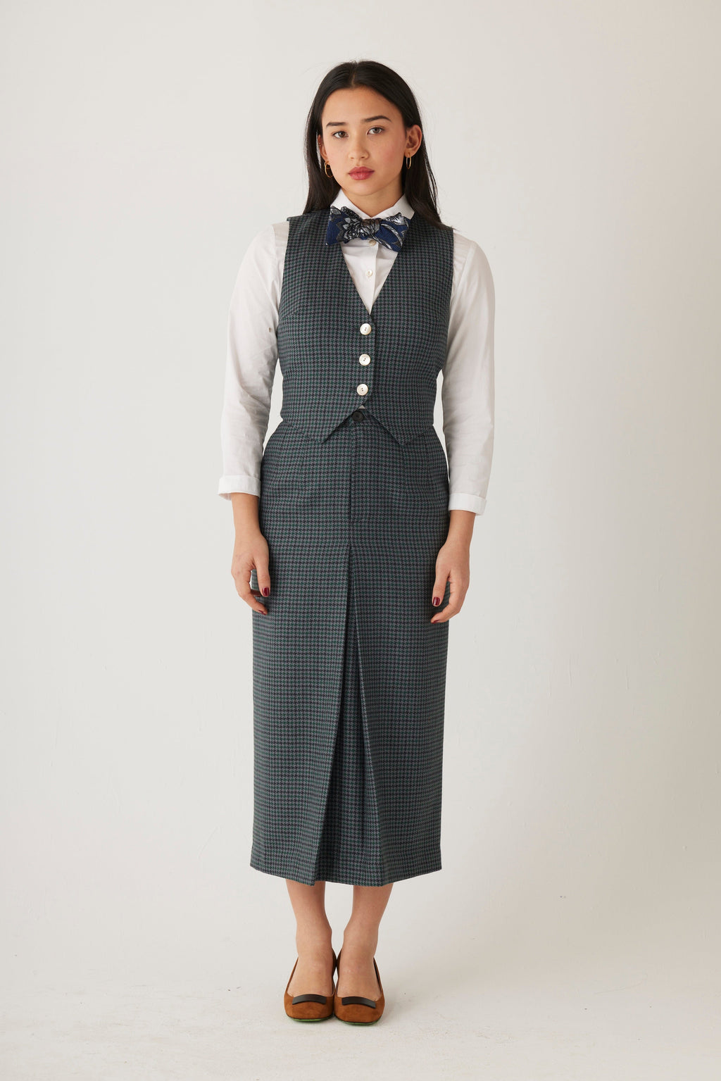 Diane Vest in Tropical Wool Plaid